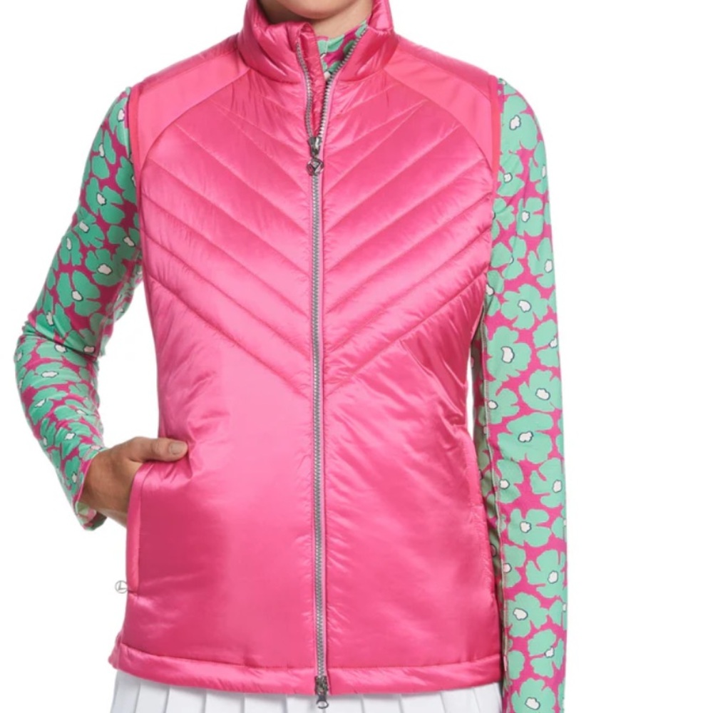 NEW Callaway Women's Vibrant Pink Quilted Golf Vest Size Small Insulated Thermal